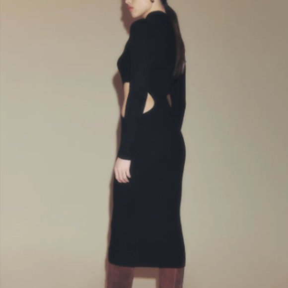 Reformation Vallo Cashmere Cut Out Sweater Dress - Size M - Picture 3 of 4